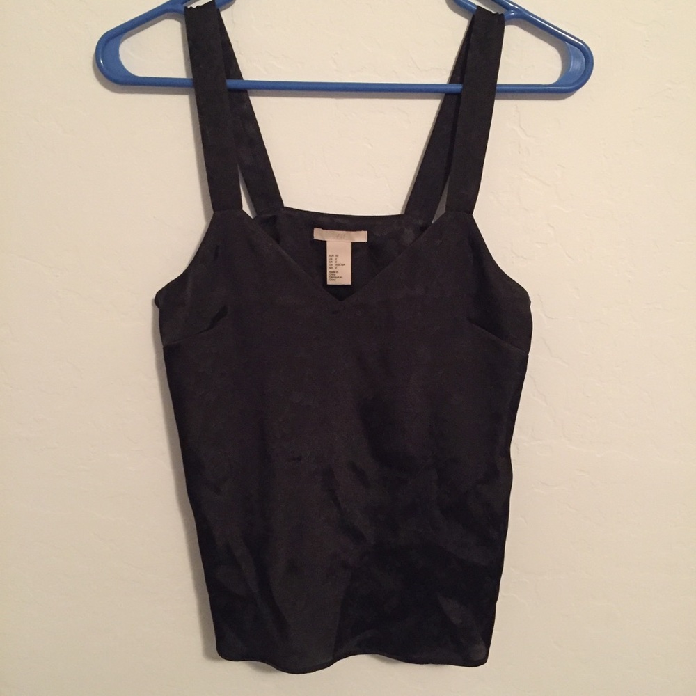Floral embossed black tank